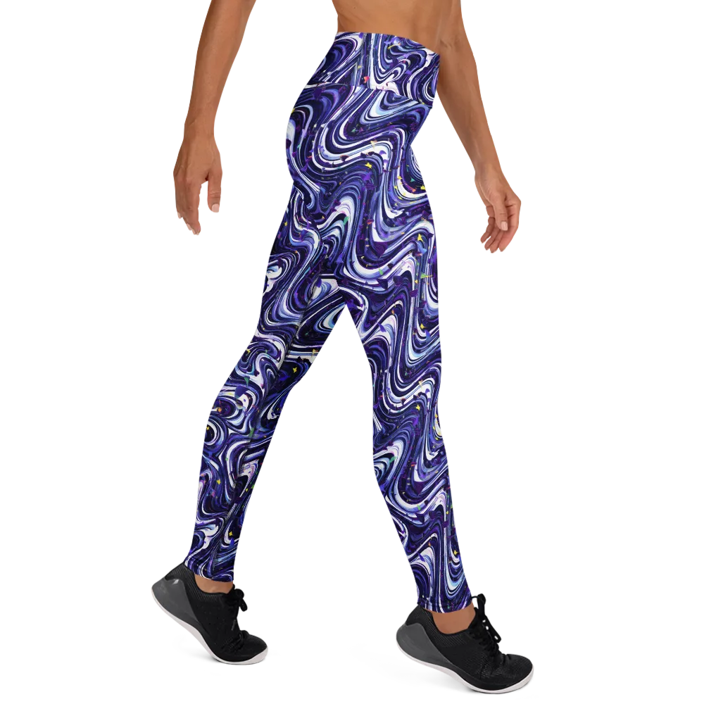 Astral Marbling on Yoga Leggings — Right
