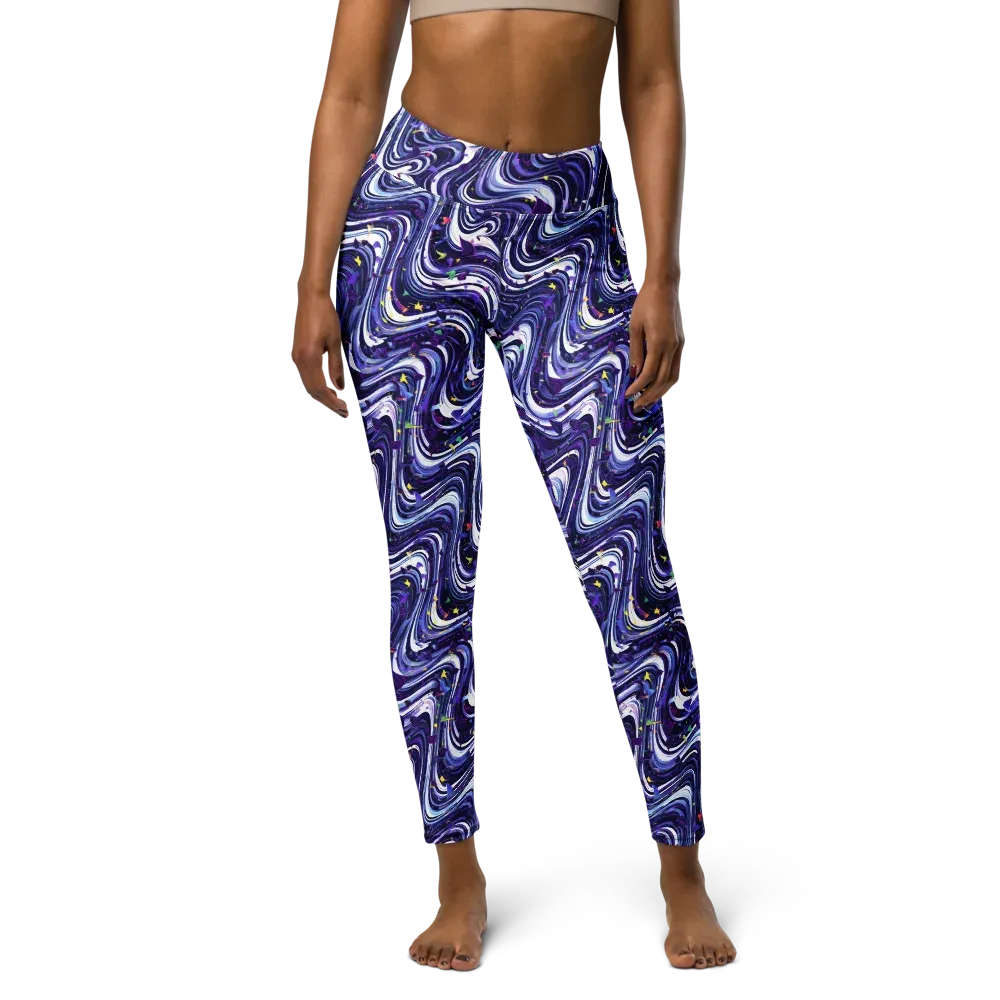 Astral Marbling on Yoga Leggings — Front