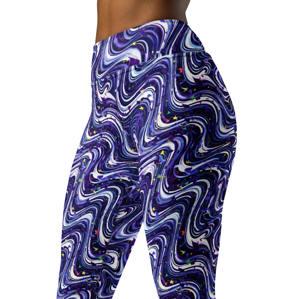 Astral Marbling on Yoga Leggings — Left Front