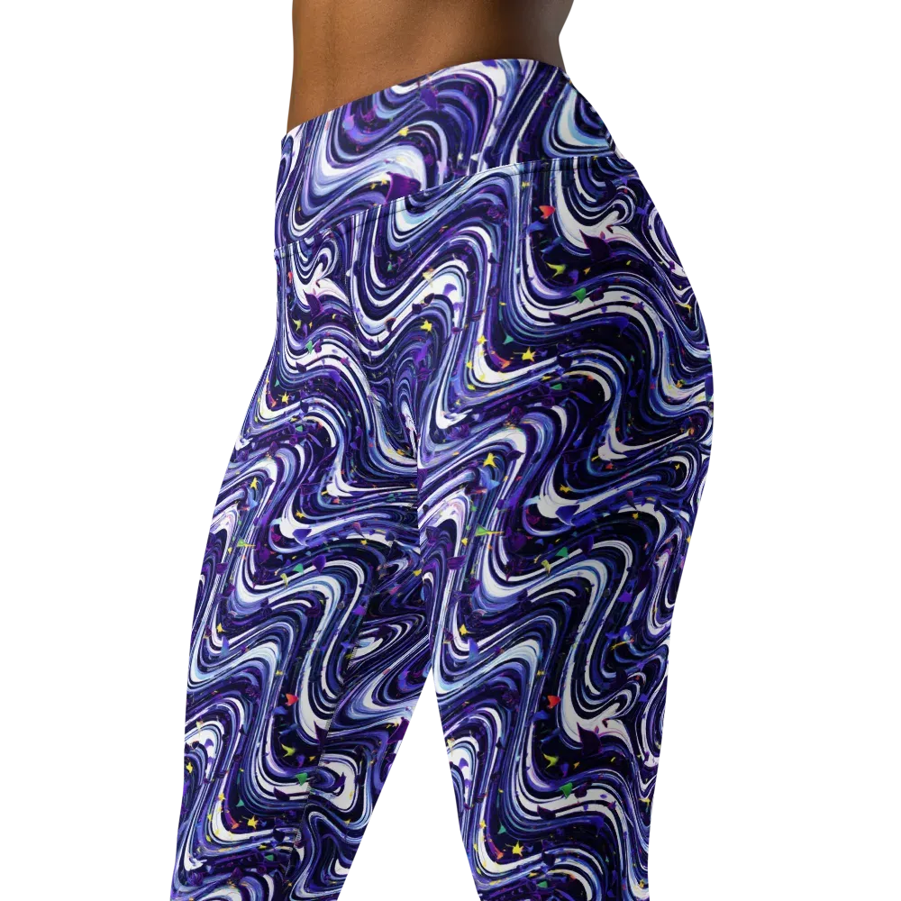 Astral Marbling on Yoga Leggings — Left Front