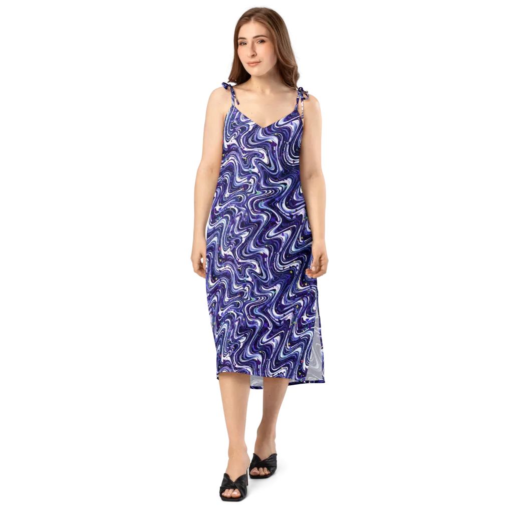 Astral Marbling on Slip Dress — Front