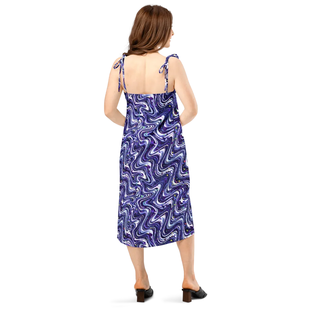 Astral Marbling on Slip Dress — Back