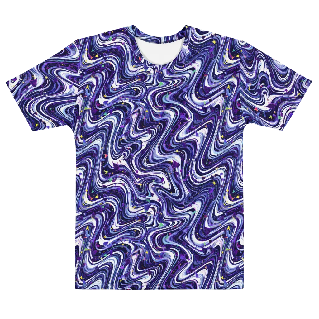 Astral Marbling on Men's Cotton Crew Neck T-Shirt — Front