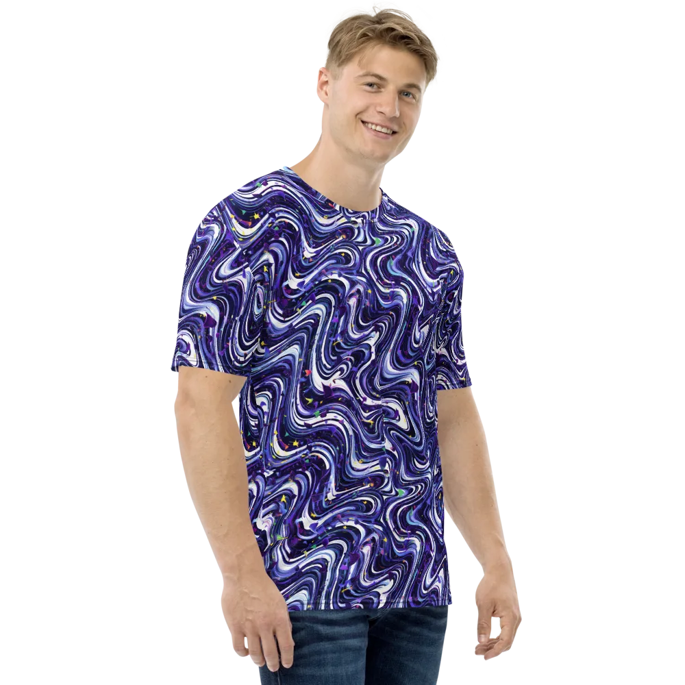 Astral Marbling on Men's Crew Neck T-Shirt — Right