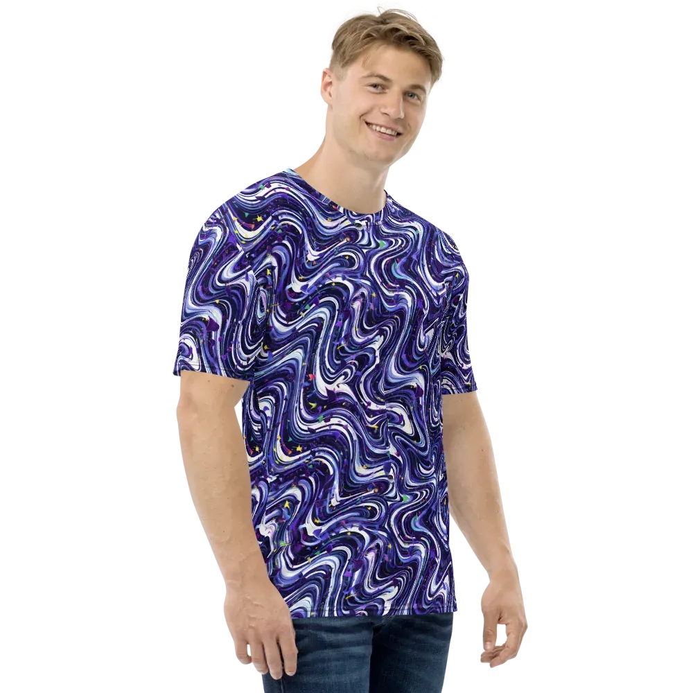 Astral Marbling on Men's Crew Neck T-Shirt — Right