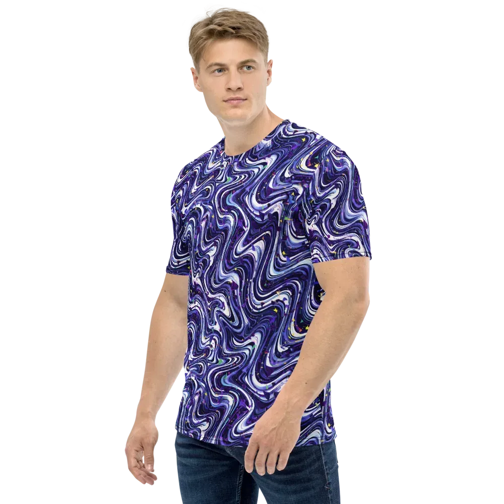 Astral Marbling on Men's Crew Neck T-Shirt — Left