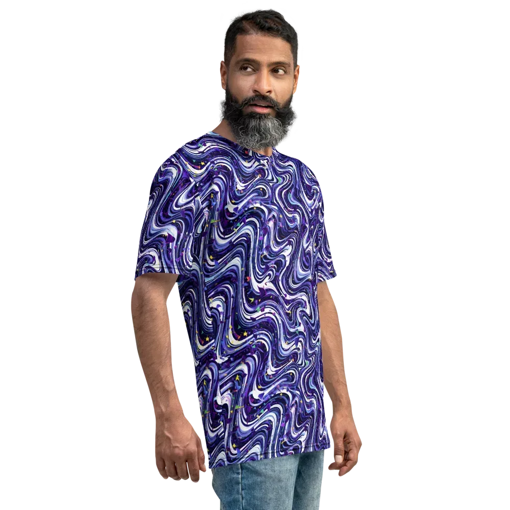 Astral Marbling on Men's Crew Neck T-Shirt — Right