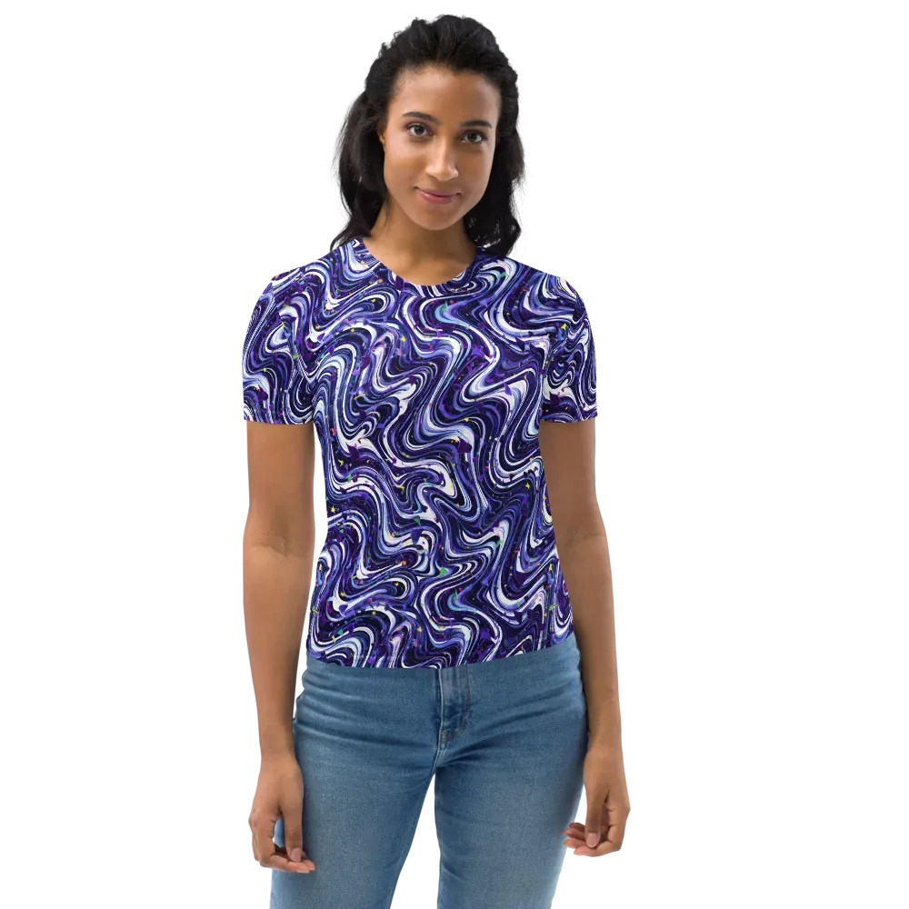 Astral Marbling on Women's Crew Neck T-Shirt — Front