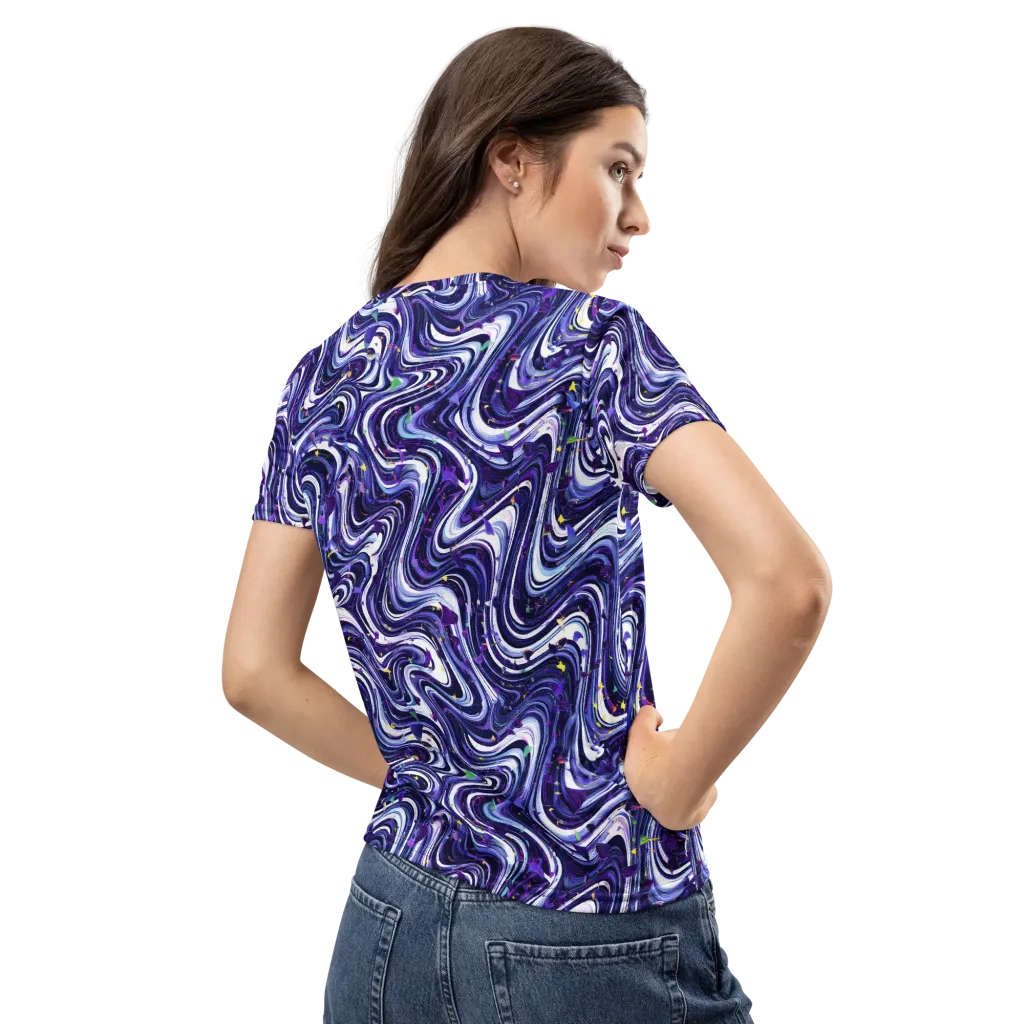Astral Marbling on Women's Crew Neck T-Shirt — Back