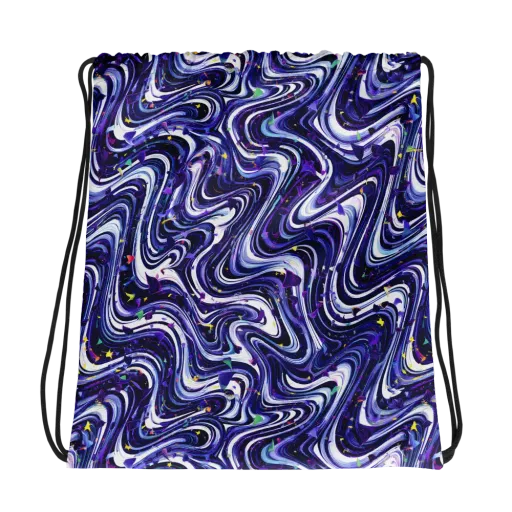Astral Marbling on a Drawstring Bag