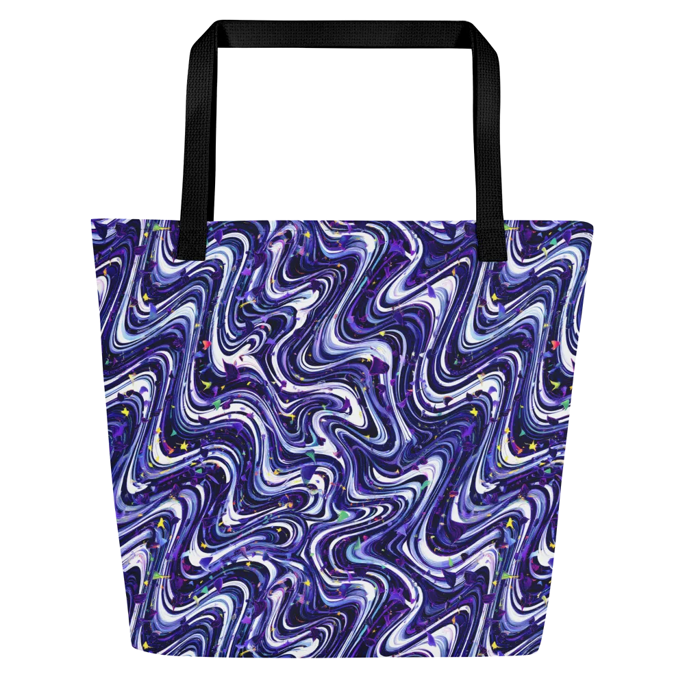 Astral Marbling on Large Tote Bag W/ Pocket — Front
