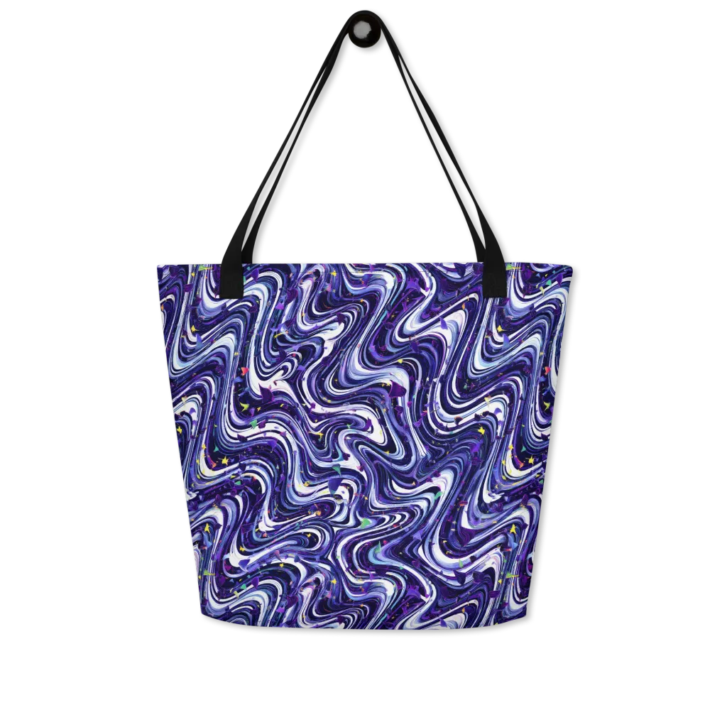 Astral Marbling on Large Tote Bag W/ Pocket — Front