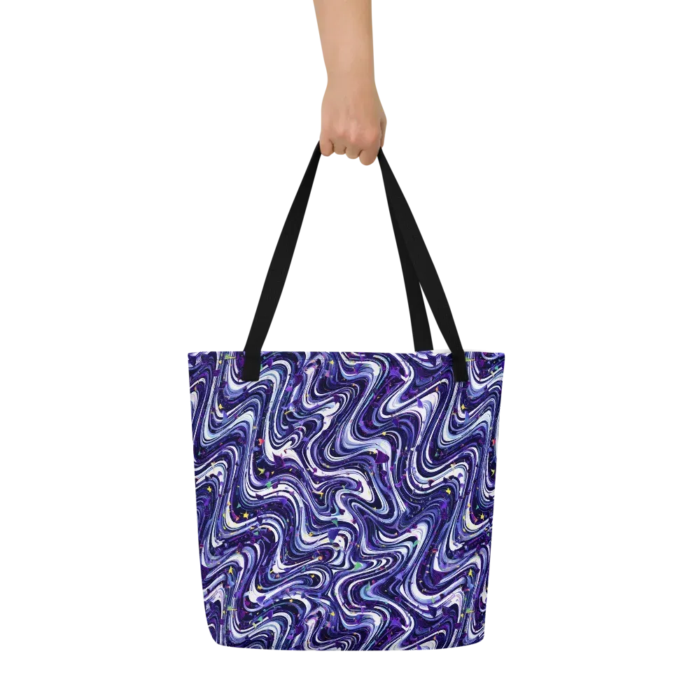 Astral Marbling on Large Tote Bag W/ Pocket — Front
