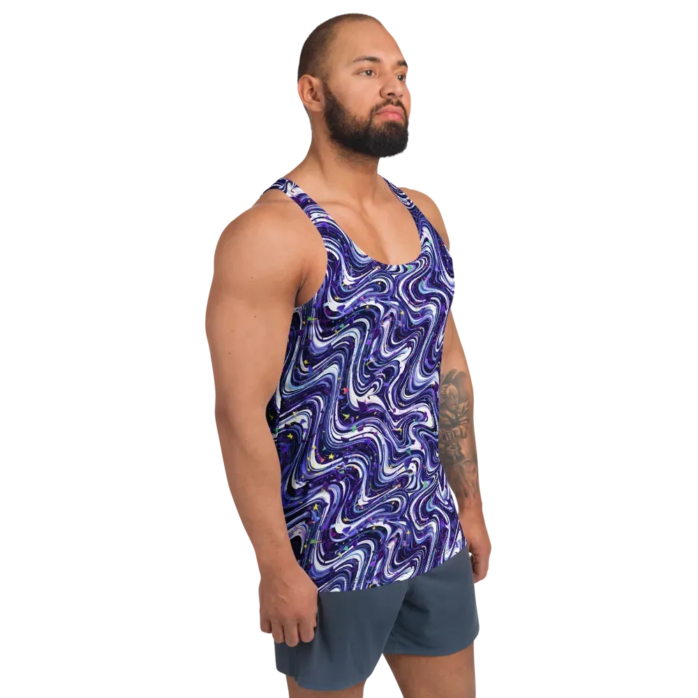 Astral Marbling on Men's Tank Top — Right Front