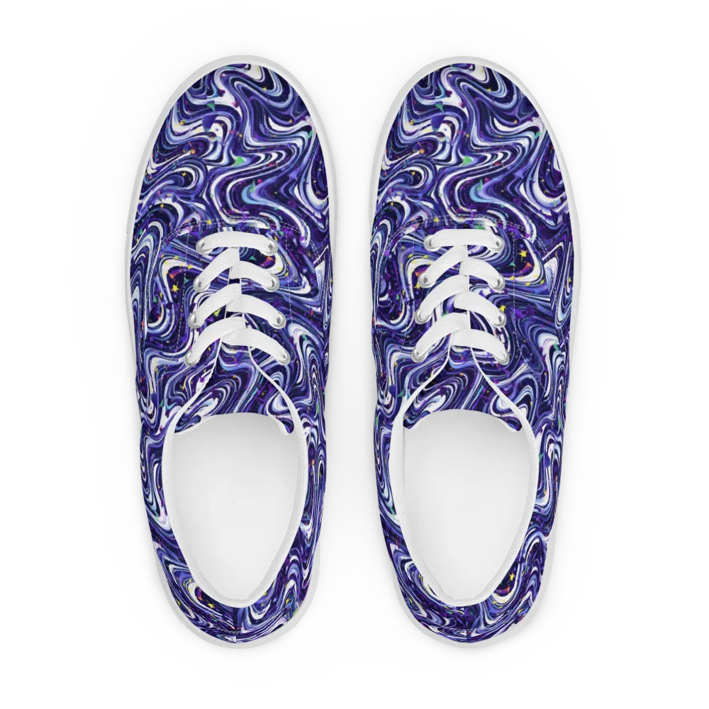 Astral Marbling on Men's Lace-Up Canvas Shoes — Front