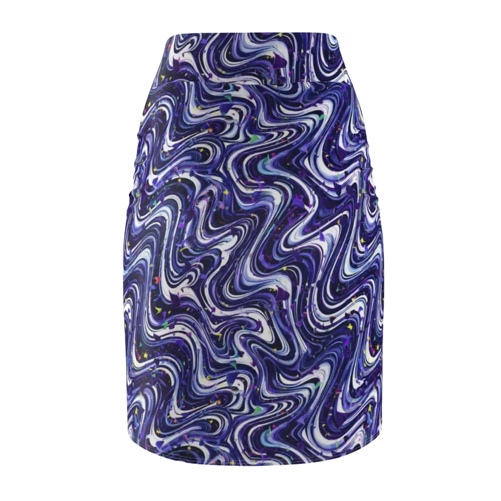 Astral Marbling on Pencil Skirt — Back