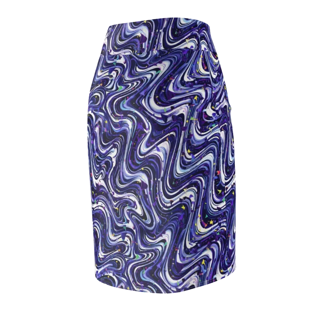 Astral Marbling on Pencil Skirt — Back Side