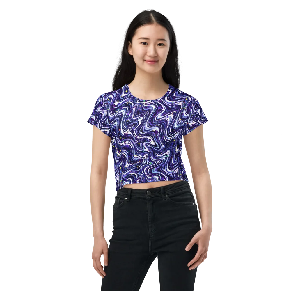 Astral Marbling on Crop Tee — Front