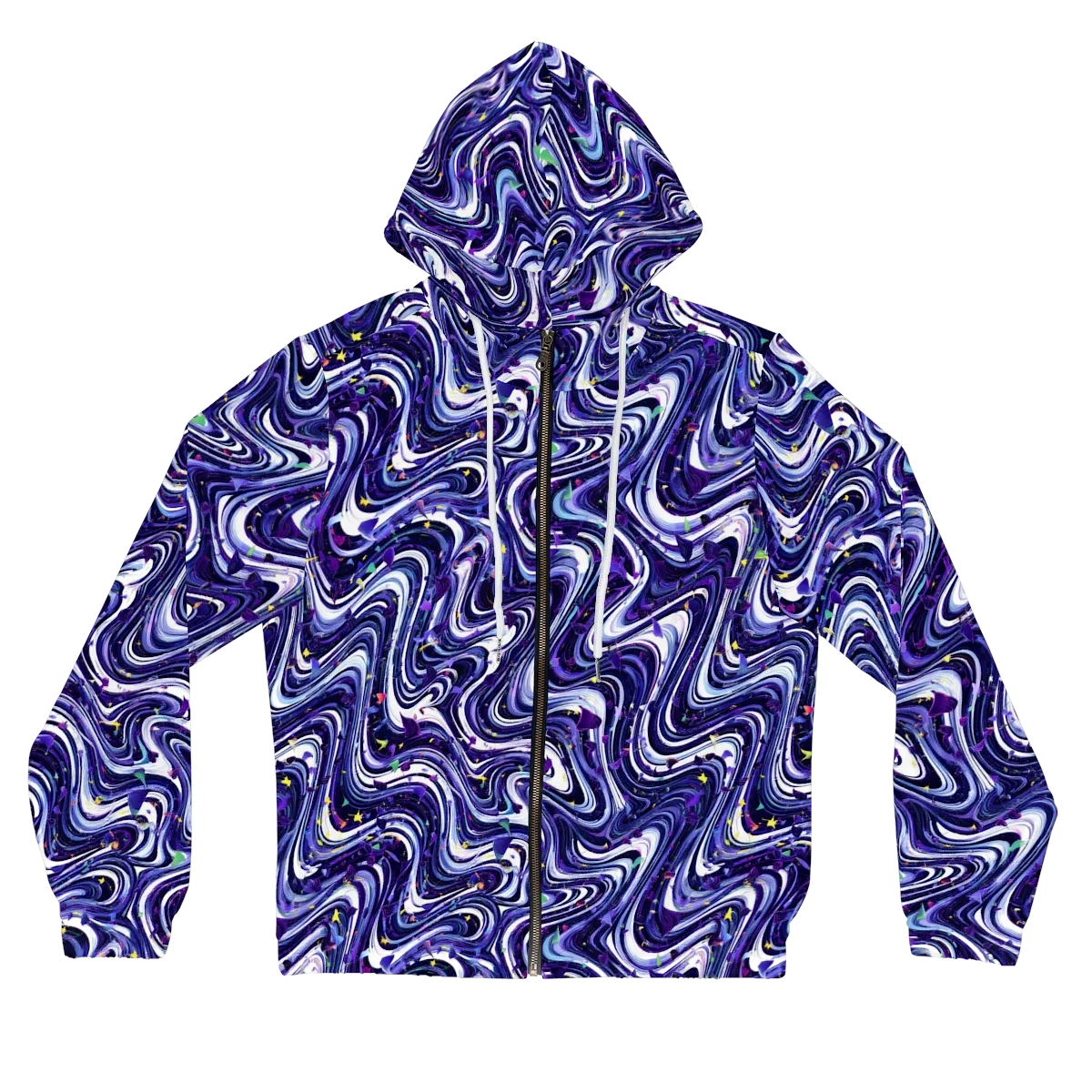 Astral Marbling on Women's Full-Zip Hoodie — Front