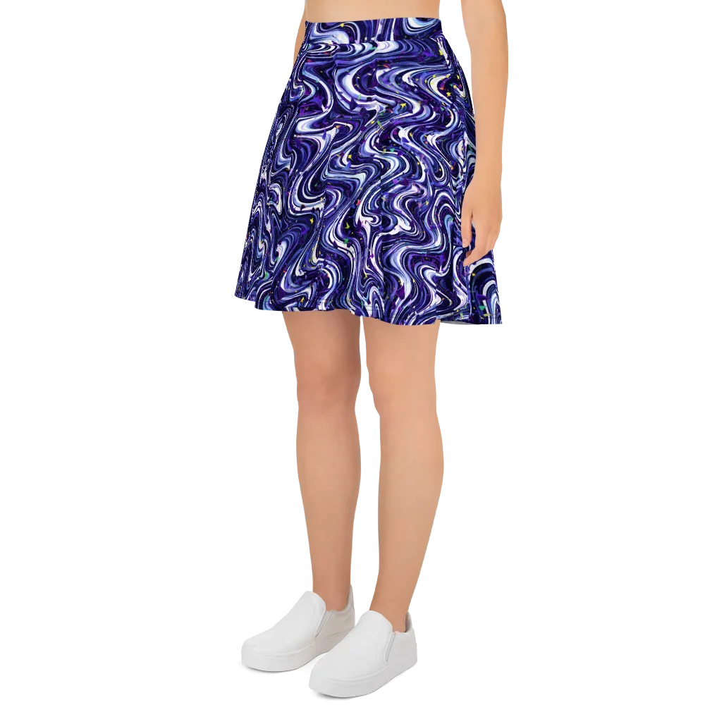 Astral Marbling on Skater Skirt — Left