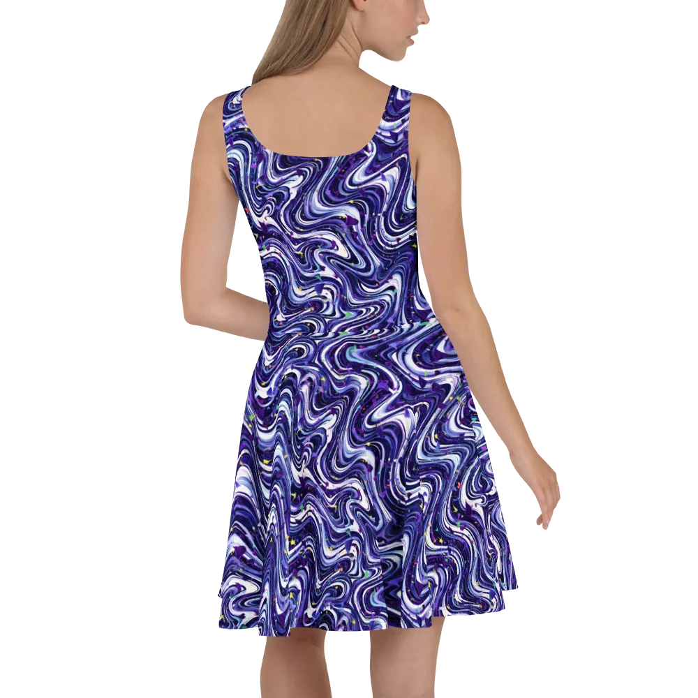 Astral Marbling on Skater Dress — Back