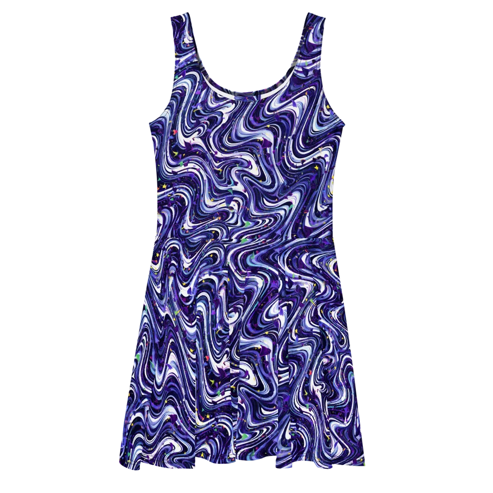 Astral Marbling on Skater Dress — Front