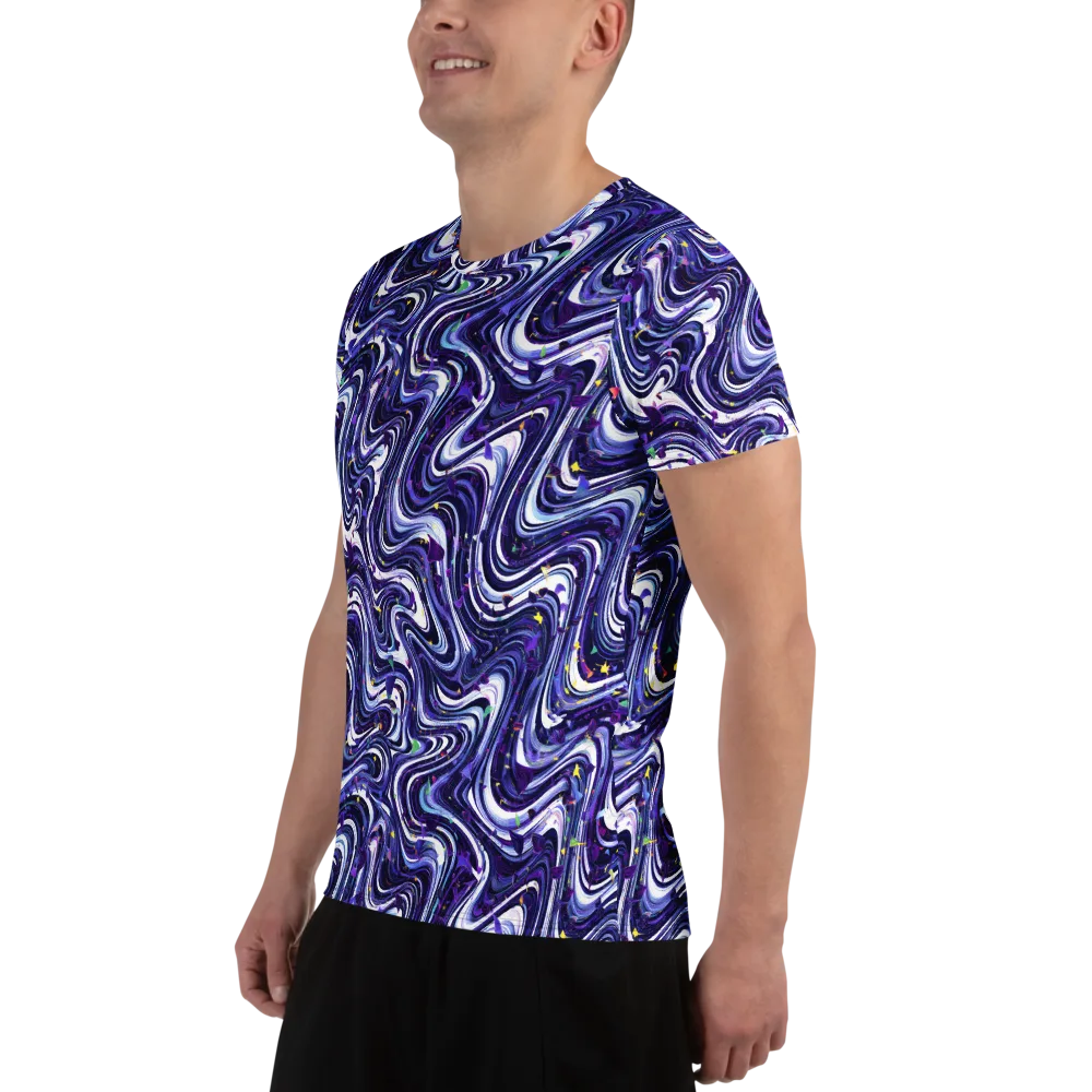 Astral Marbling on Men's Athletic T-Shirt — Left