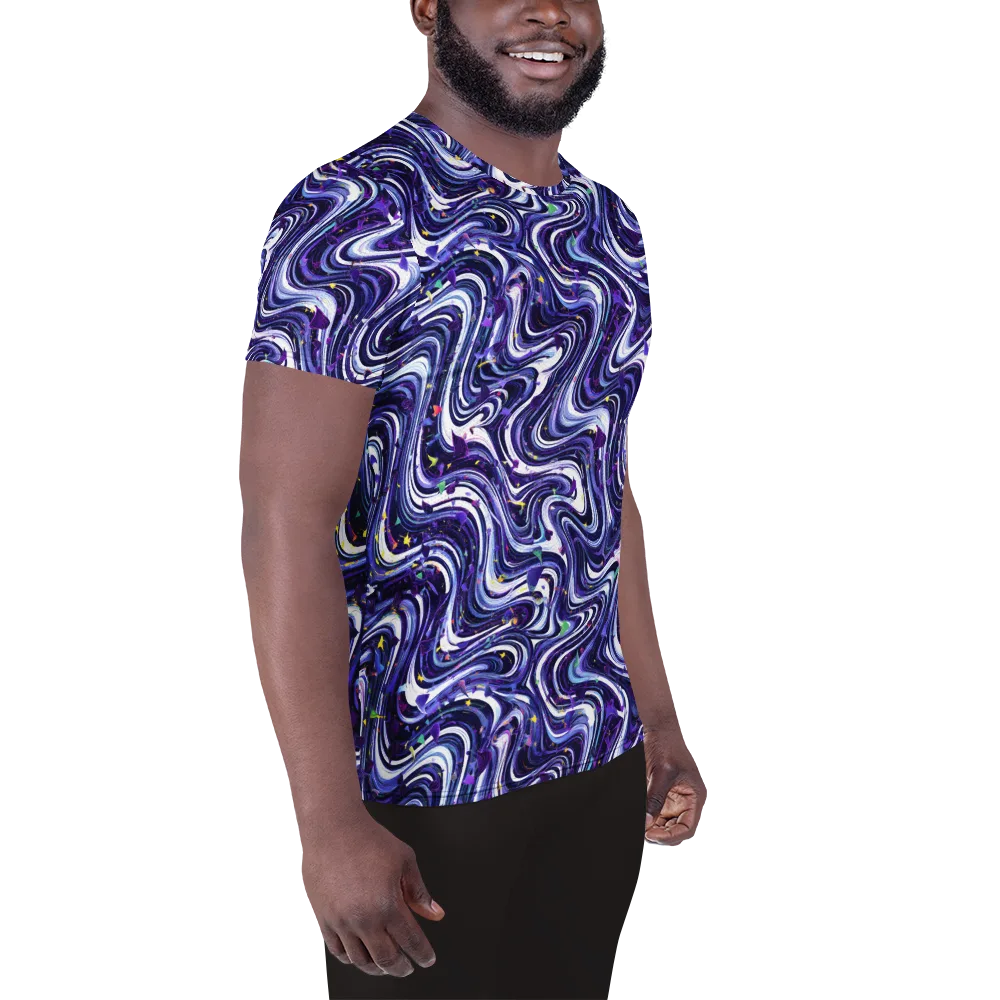 Astral Marbling on Men's Athletic T-Shirt — Right