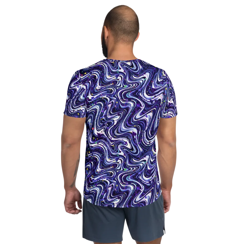 Astral Marbling on Men's Athletic T-Shirt — Back