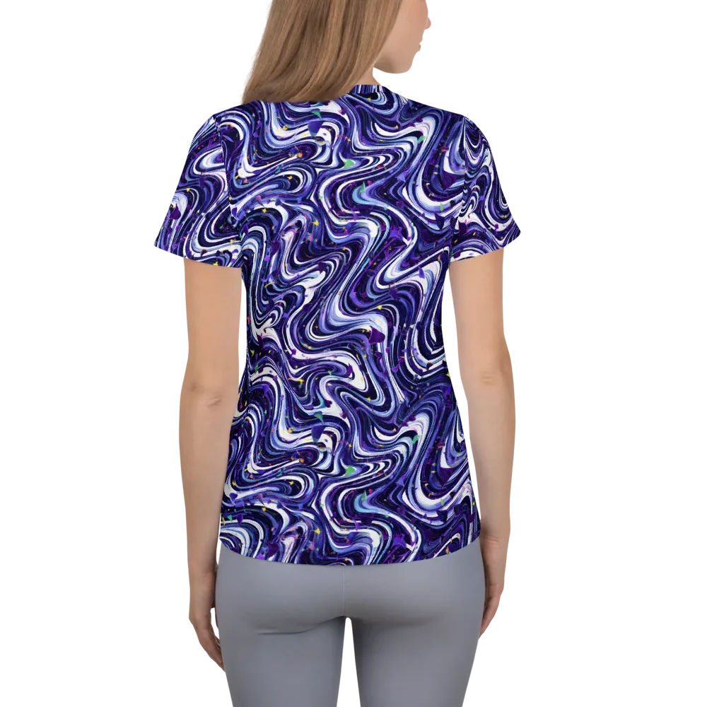 Astral Marbling on Women's Athletic T-Shirt — Back