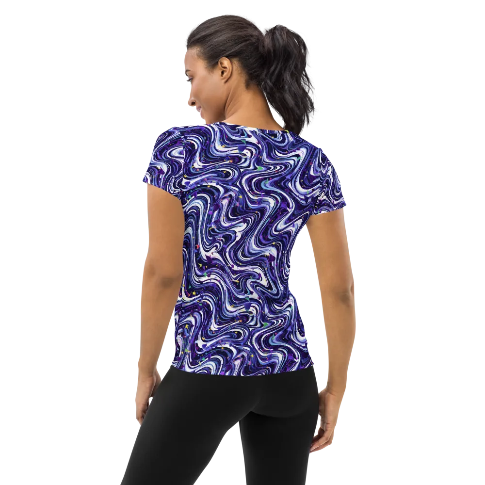 Astral Marbling on Women's Athletic T-Shirt — Back