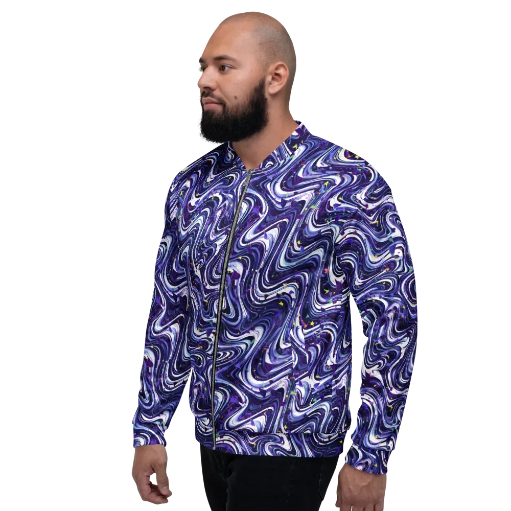 Astral Marbling on Bomber Jacket — Left
