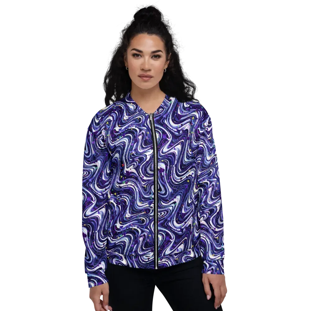 Astral Marbling on Bomber Jacket — Front