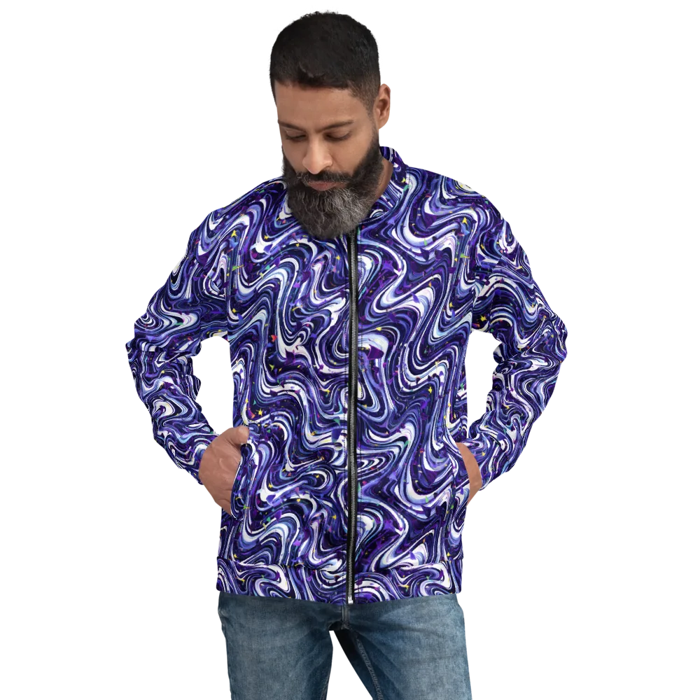 Astral Marbling on Bomber Jacket — Front