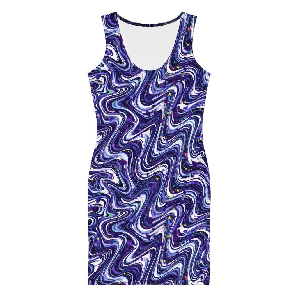 Astral Marbling on Bodycon Dress — Front