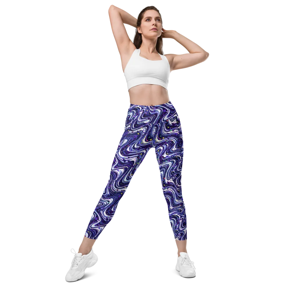 Astral Marbling on Leggings with Pockets — Front