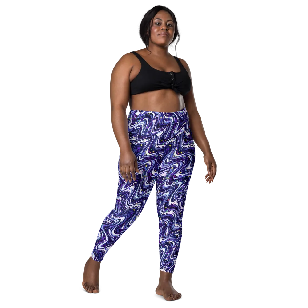 Astral Marbling on Leggings with Pockets — Front