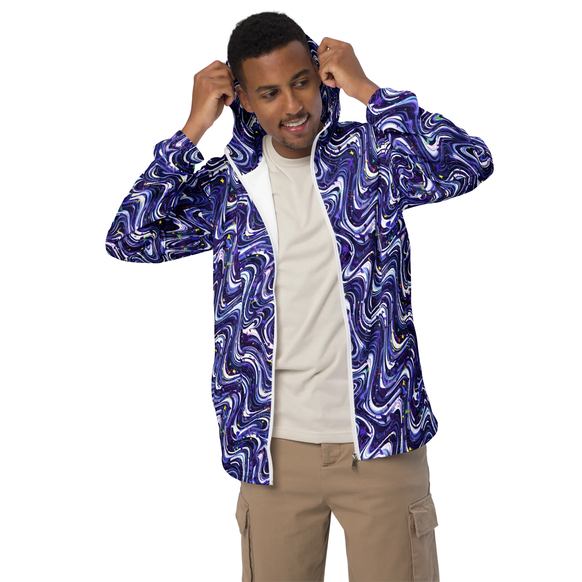Astral Marbling on Men's Windbreaker — Front