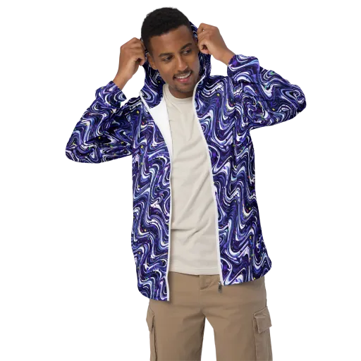 Astral Marbling on a Men's Windbreaker