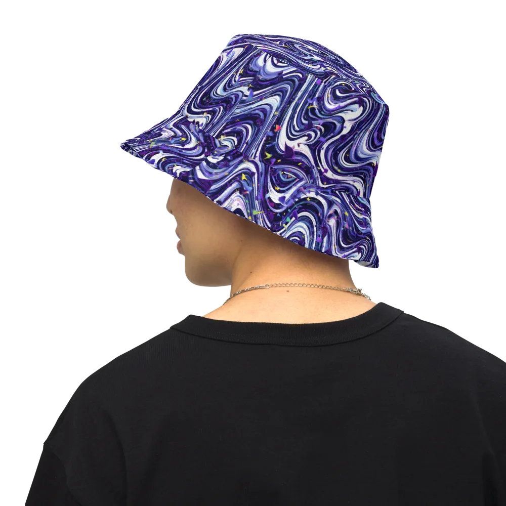 Astral Marbling on Reversible Bucket Hat — Back Inside
