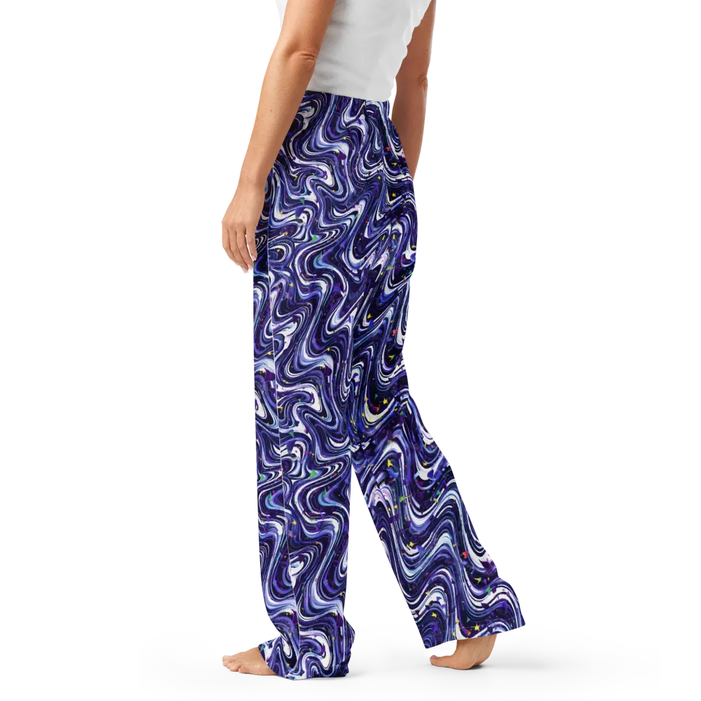 Astral Marbling on Women's Pajama Pants — Left