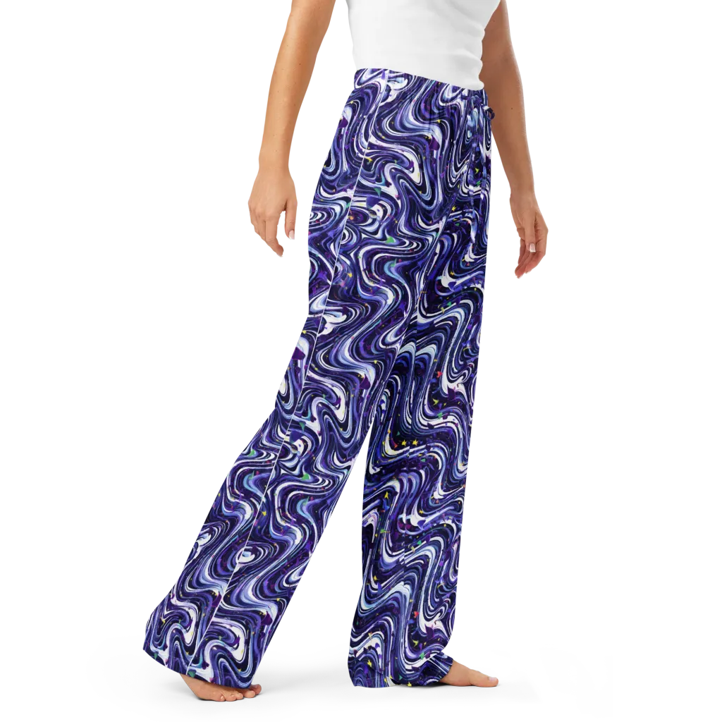 Astral Marbling on Women's Pajama Pants — Right Front