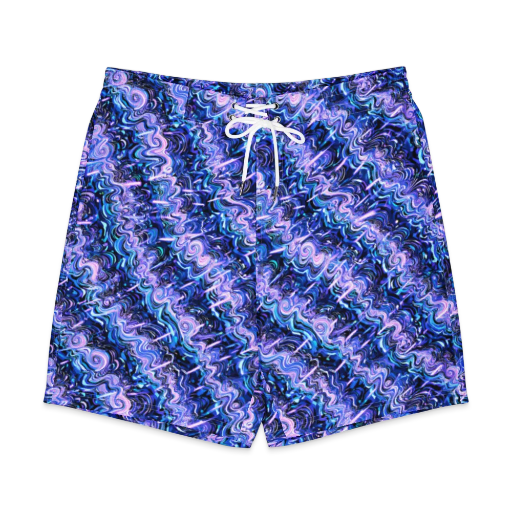 Neon Undertow on Men's Board Shorts — Front