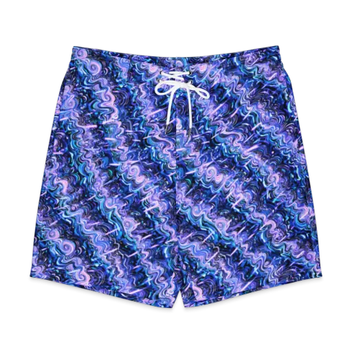 Neon Undertow on a Men's Board Shorts