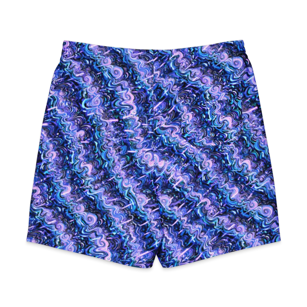 Neon Undertow on Men's Board Shorts — Back