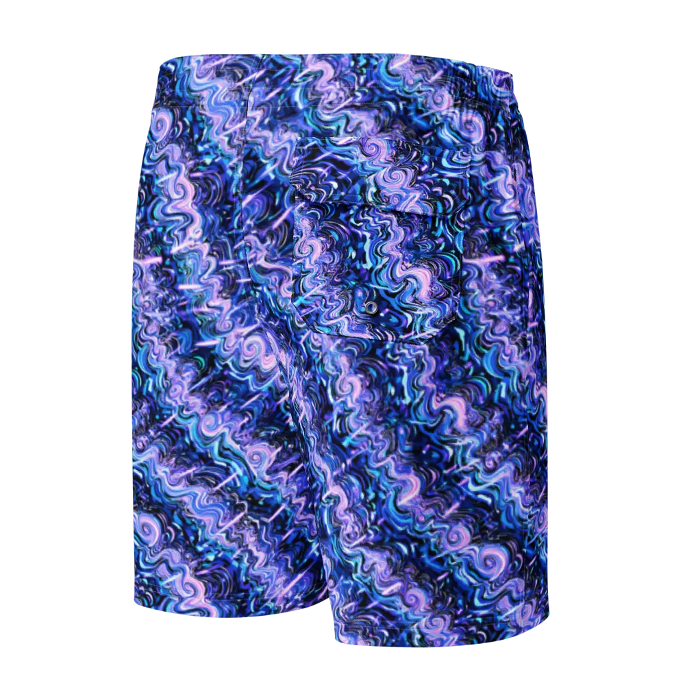 Neon Undertow on Men's Board Shorts — Back