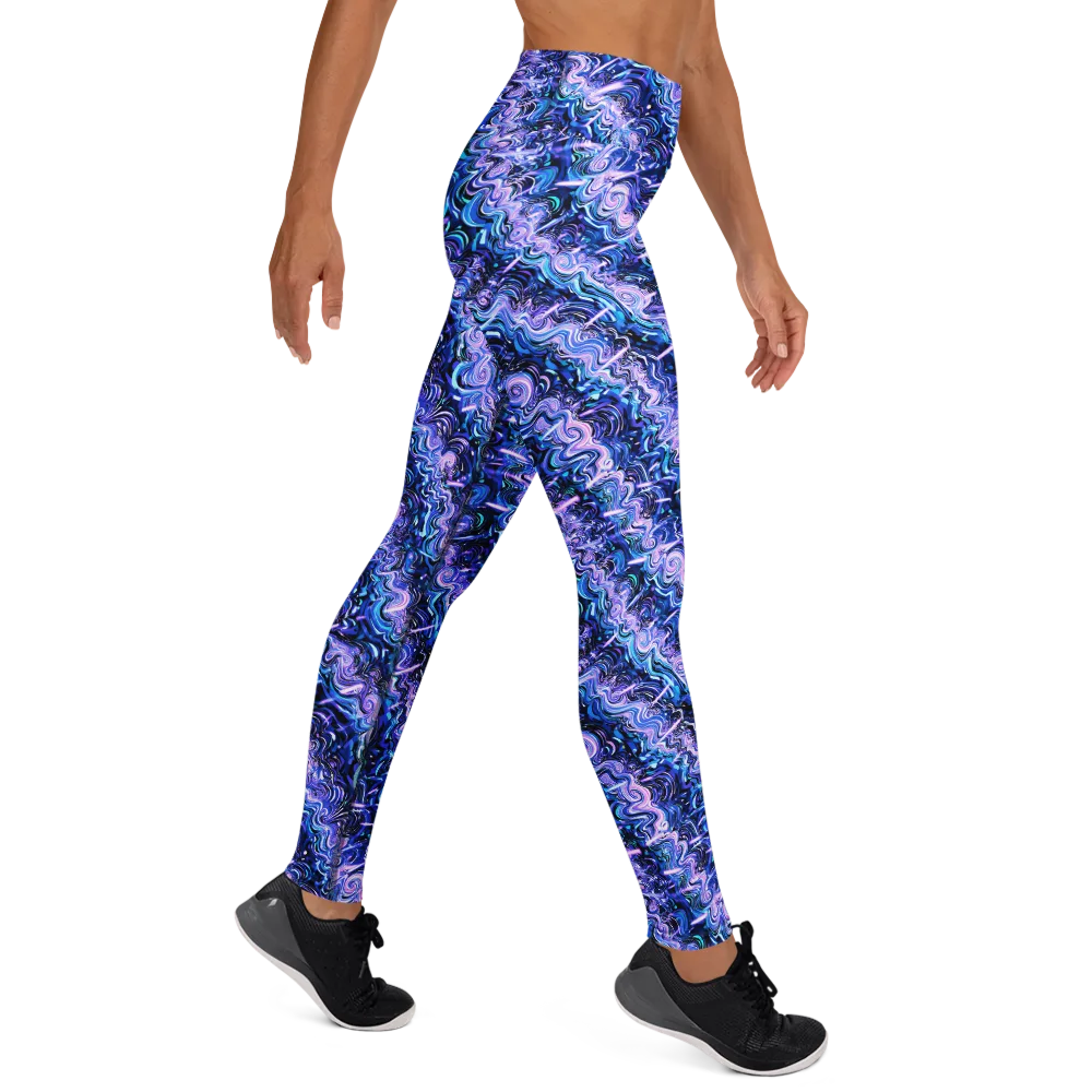 Neon Undertow on Yoga Leggings — Right