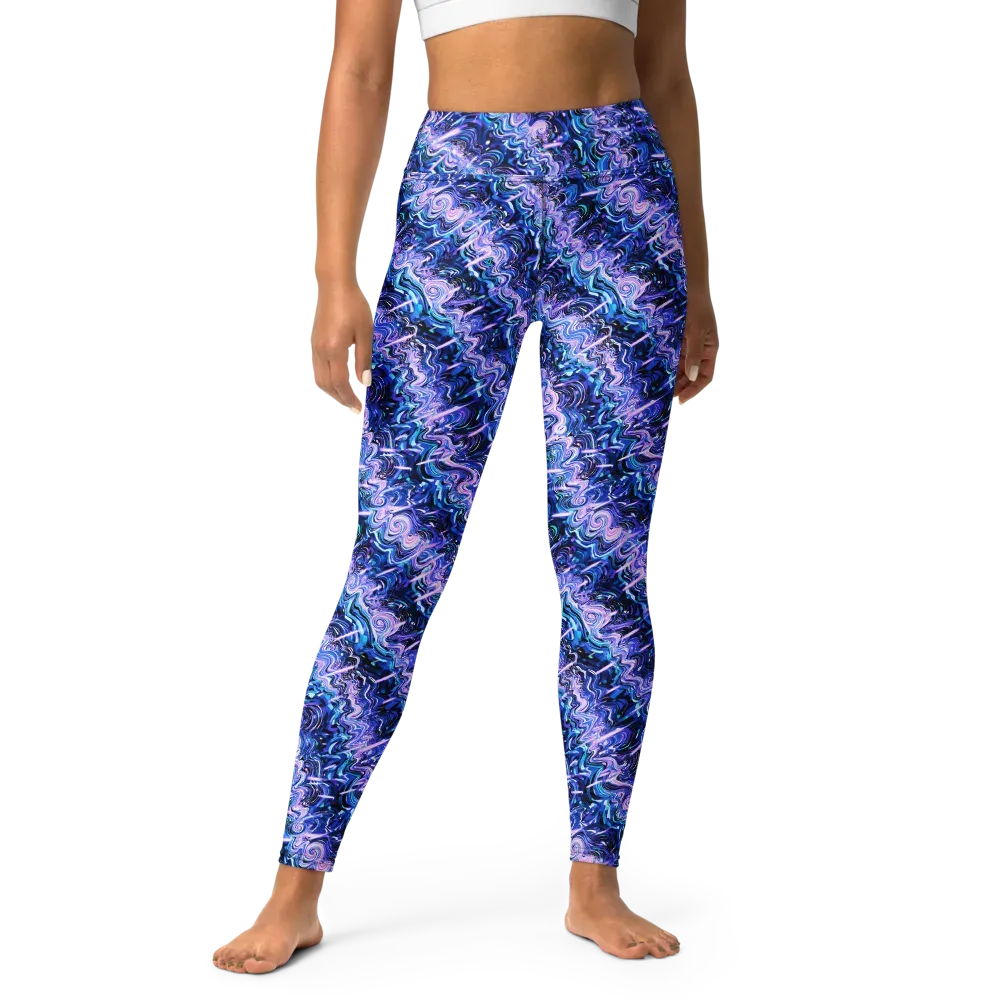 Neon Undertow on Yoga Leggings — Front