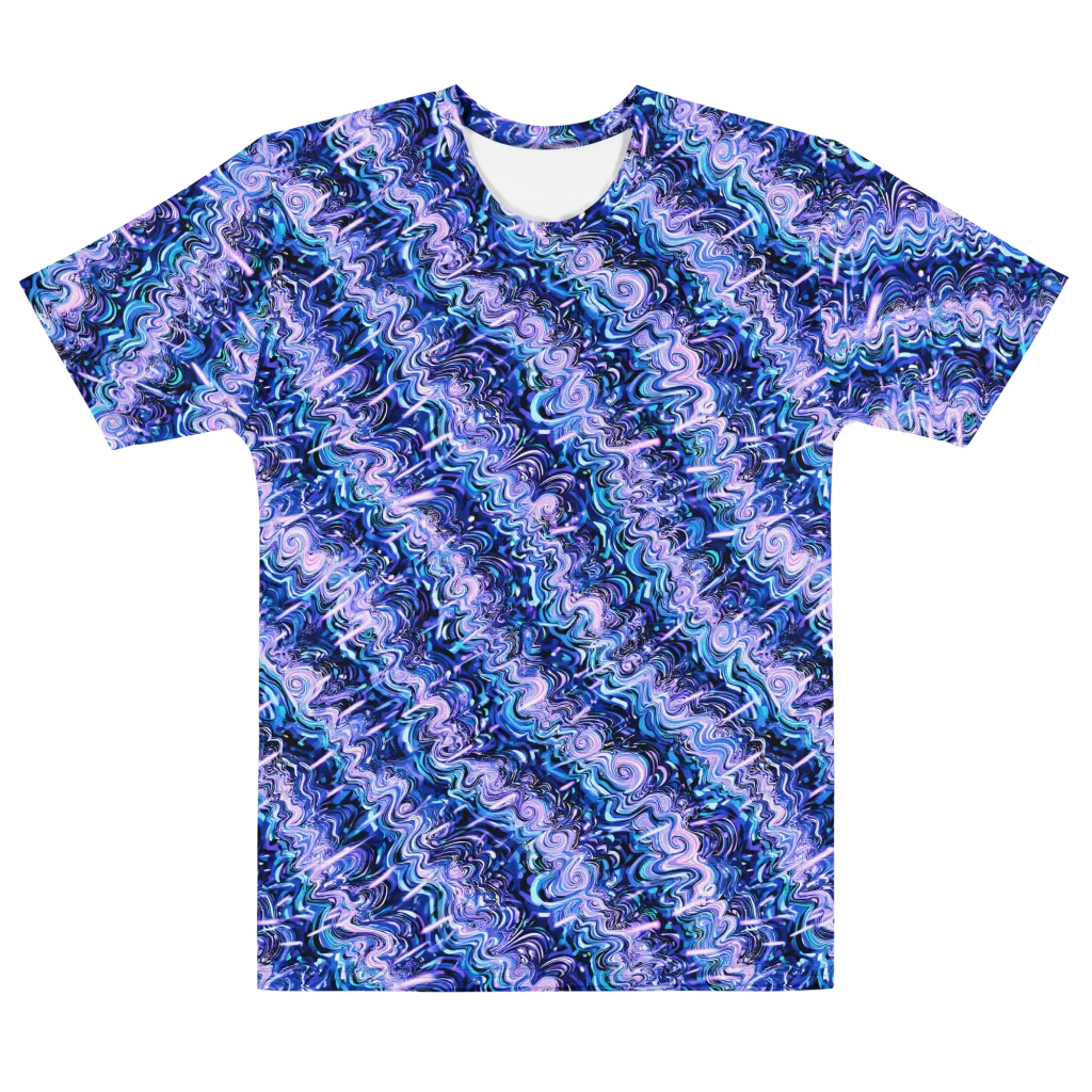 Neon Undertow on Men's Cotton Crew Neck T-Shirt — Front