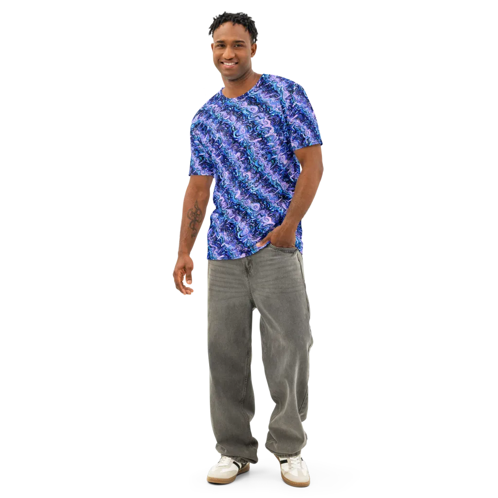 Neon Undertow on Men's Cotton Crew Neck T-Shirt — Front